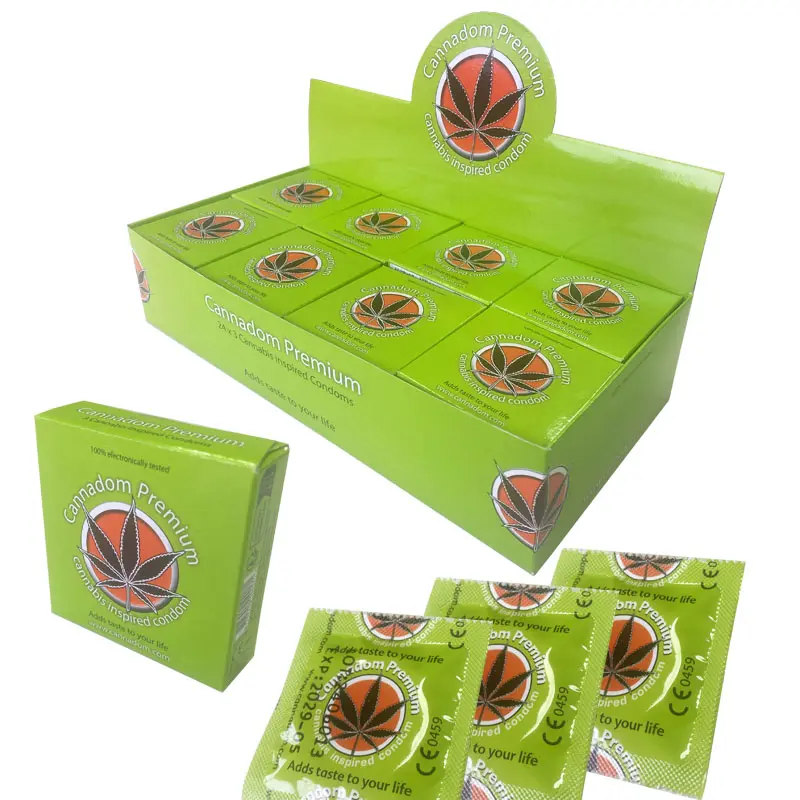 Condones con sabor a cannabis CANNADOM, 3 unidades
