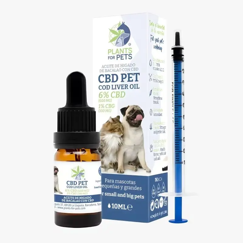 Aceite de hígado de bacalao con una concentración de 6% de CBD y 1% de CBG