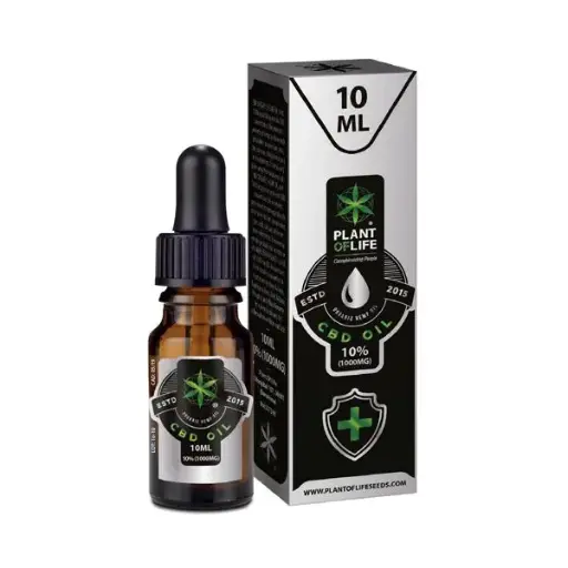 Aceite de semilla de cáñamo de Plant of Life con extracto natural de CBD al 10%. 10ml