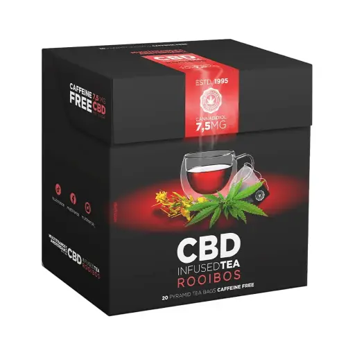 Té Rooibos 7,5 mg de CBD, caja de 20 bolsitas piramidales
